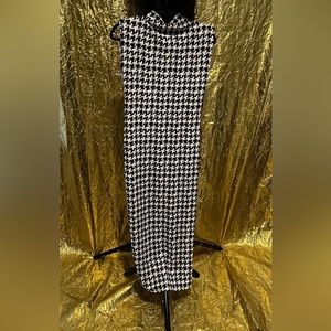 Houndstooth lower calf dress
